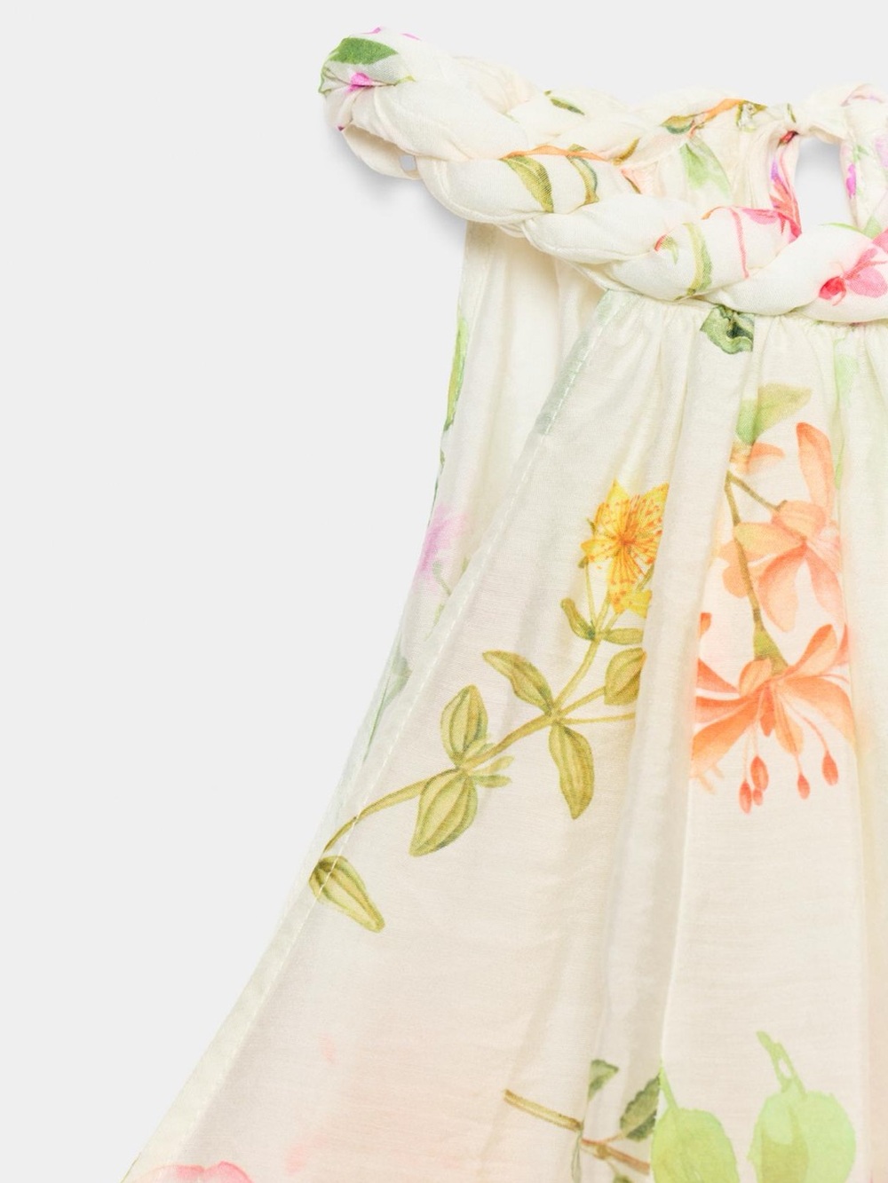 Zara Cream Floral Halter Scarf Top - Pink, Orange, Green - Picture 9 of 10